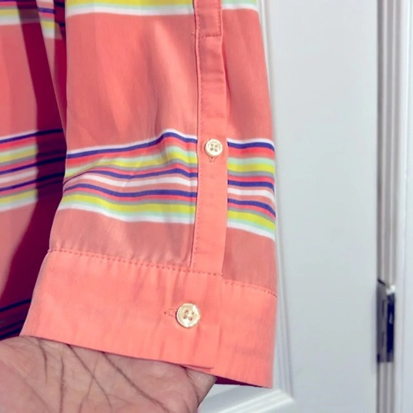 Gap Women's XL Pink Multicolor Striped V-Neck Tunic Long Sleeve Blouse NWOT - Picture 3 of 4